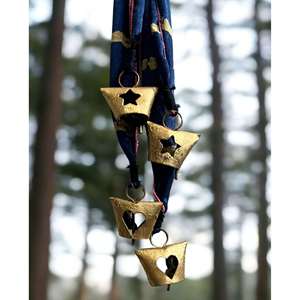 Handmade Bohemian Theme 16 Metal Evil Eye Christmas Bell <b>Door</b> Hanging Ornament & Holiday Decor with Heart & Tree Shape - Product Image 1