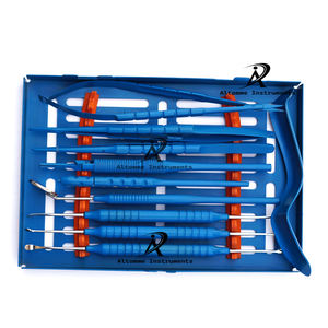 Kit de instrumentos de microcirugía oral con herramientas de acero inoxidable recubiertas de cerámica azul Juego quirúrgico de grado profesional Autoclavable - Product Image 1