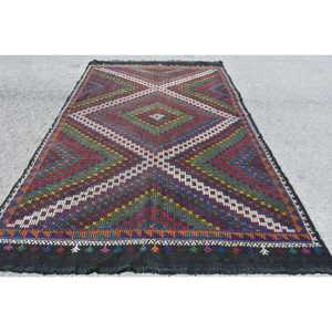 6.7x11 ft Rug, Turkish Kilim Rug, Vintage <b>Red</b> <b>Wool</b> Patchwork Rug - Product Image 1