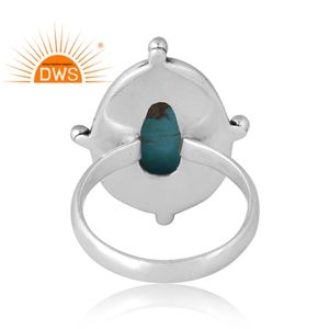 แหวนพลอยเทอร์ควอยซ์ Arizona ธรรมชาติสีเงิน925สำหรับผู้หญิงผู้ผลิตเครื่องประดับตามสั่ง - Product Image 2