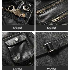 Gilet de motard sans manches en cuir pour homme avec fermeture à boutons en corne, écologique et coupe-vent, fabrication en usine - Product Image 6