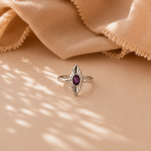 Anillo Geométrico de Topacio Chapado en Platino y Rodio con Engaste Invisible, Piedra Preciosa Tallada, Regalo - Product Image 3