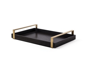 Best Seller VISHAL HANDICRAFT American Style Matt <b>Black</b> Rectangular Powder Coated Dishwasher Safe Commercial Grade <b>Serving</b> <b>Tray</b> - Product Image 1