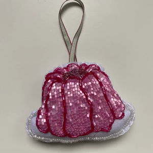 Flower Beaded Embroidery Keychain: Handmade Hibiscus Bag Charm Bag Charm Accessories Seed Beads <b>Car</b> <b>Keyring</b> - Product Image 1