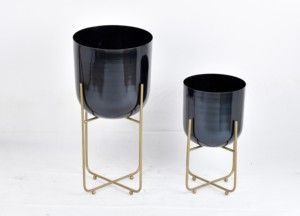 Hammered <b>Gold</b> Finished Iron Farmhouse Style Eco-Friendly Durable <b>Planters</b> Indoor/Outdoor Use Customizable Size Design Trendy - Product Image 3