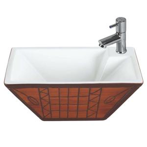 Encimera galvanizada de lavabo de mano de cerámica sanitaria de lujo negra con mesa impresa para uso en baño de Hospital - Product Image 2