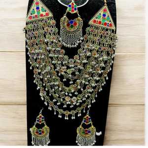 Ensembles de bijoux en zircon de style afghan vintage collier et boucles d'oreilles en acier inoxydable unisexe vêtements de fête de mariage OEM personnalisés - Product Image 4