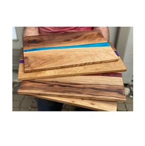 Planche à fromage en résine époxy planche à découper planche à petit déjeuner charcuterie en bois 2 pièces forme carrée artisanat indien - Product Image 2