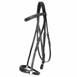 Brida de caballo de alta calidad a bajo precio, venta al por mayor, brida de caballo de cuero indio Real resistente negra a la venta - Product Image 3