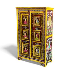 Handmade Ethnic Decor Chest Traditional Luxury Midcentury Antique Wood <b>Sideboard</b> for Living Room or Home Bar - Product Image 1