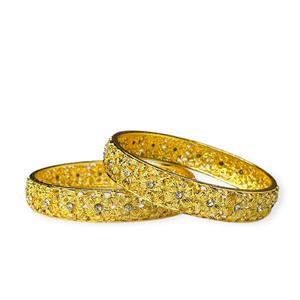 Brazaletes de Diseño Floral Chapados en Oro de Moda, Elegantes para Novias, Bodas y Fiestas, Joyería de Imitación Premium a Precio de Mayoreo - Product Image 1