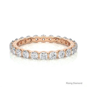 1,09 CTW Round Lab Grown Diamond Full Eternity Set CVD Wedding Band & Rose Gold Anniversary Anillos de regalo - Product Image 1
