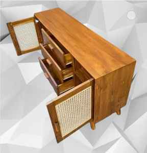 Cajonera de Ratán, Mueble de Madera - Product Image 4