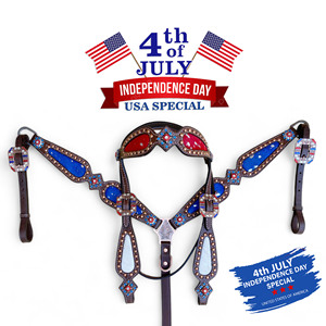 Ensemble équestre Western personnalisé argentine cuir tête de cheval ensemble de plaques de poitrine lavage à l'acide cheveux cuir incrusté décoré tête - Product Image 1