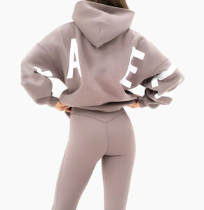 เสื้อฮู้ดดี้สตรีทแวร์ปี 2026 ผ้าหนา ทรงโอเวอร์ไซส์ แบบสั่งทำพิเศษ ไหล่ตก ไม่มีเชือก ผ้าสองชั้น 500gsm ทรงบ็อกซี่ พิมพ์ลายพัฟ - Product Image 4