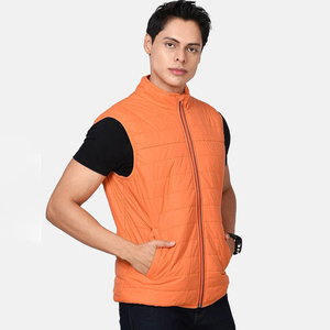 Gilet matelassé sans manches pour hommes, gilet d'hiver matelassé respirant grande taille avec logo personnalisé, avec capuche, nouvel arrivage - Product Image 2