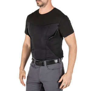 Hombres táctico debajo de la cubierta de manga corta de los hombres de ocultación de cuello redondo pistola pistolera de bolsillo camisetas - Product Image 2