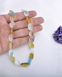 Collar de Piedras Preciosas Mixtas Lisas, 17 Pulgadas, Gemas Naturales Mixtas, Cuentas Lisas para la Elaboración de Joyería Fina - Product Image 4