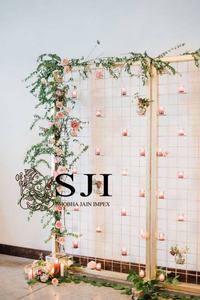 Shobha Jain Impex Half Moon Metallic Backdrop Panel <b>Wedding</b> Decorations Elegant Fiber Reinforced Plastic Arch Candle Walls <b>Props</b> - Product Image 2