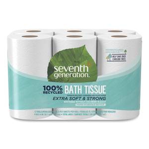 Seventh Generation 100% Tejido de baño blanco reciclado de 2 capas Caja fuerte séptica 240 hojas/rollo 12/paquete (13733PK) 2 paquetes de lavandería - Product Image 2