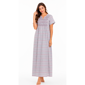 Camisón Largo para Mujer, 100% Rayón Puro, Suave y Transpirable, con Estampado de Cigarrillos, Ropa de Dormir con Bolsillo, Tipo Tejido - Product Image 6