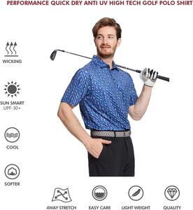 Camisas de Golf Casuales para Hombre de Alta Calidad a Precio de Fábrica OEM, Tejidas, de Secado Rápido, Transpirables, Bordadas, Personalizadas al por Mayor - Product Image 5