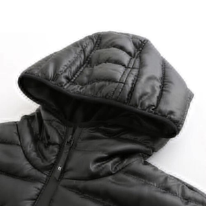 Chaqueta acolchada personalizada para hombre para uso en exteriores, capa exterior a prueba de viento, capucha térmica de manga larga para comodidad en condiciones de frío, logotipo frontal - Product Image 2