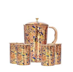 Jarra de cobre con diseño martillado de la mejor calidad, juego personalizable de dos vasos, accesorios de cocina de calidad - Product Image 3