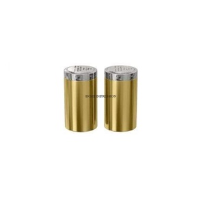 Metal resistente chapado en oro de alta calidad con tapa superior con acabado plateado, juego de molinillo de sal y pimienta de lujo para condimentar alimentos - Product Image 1