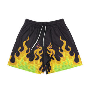 Vêtements personnalisés Short en maille Imprimé par sublimation Flamme Short en maille à cordon de serrage Short en maille polyester Fabricant - Product Image 6