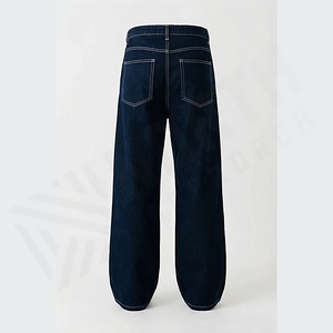 Jeans droits à jambes larges décontractés pour hommes, fabriqués sur mesure, couleur personnalisée, denim de qualité supérieure - Product Image 2