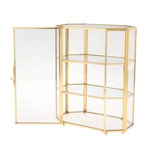 Caja de Joyería de Metal y Vidrio, Estilo Antiguo, Organizador de Almacenamiento para Joyas, Baratijas y Recuerdos - Product Image 3