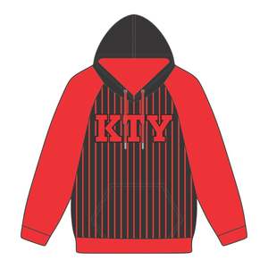 DST Delta Noir Corps Rouge Raglan Pinstripes Sweat à capuche en coton mélangé Vêtements de sororité grecque Divine Nine HBCU Vêtements de vie grecque - Product Image 2