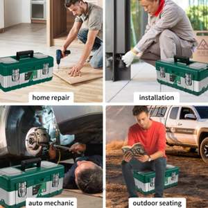 High Quality ISKU Polished Stainless Steel 20 Inch Heavy Duty <b>Tool</b> Box with Safety Lock 45x22x19cm - Product Image 5