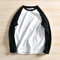 T-shirt Homme Ample à Manches Longues en Velours Allemand Tricoté Épais, Personnalisé avec Logo OEM, Couleurs Contrastées, Chaud et Confortable