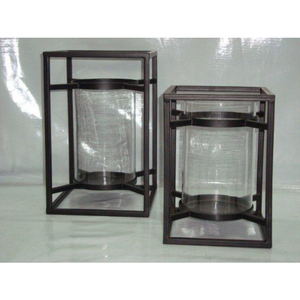 Black Coated Wire Designer Metal and Glass High Quality Table <b>Lantern</b> Perfect for Home, Hotel and Restaurants - Product Image 4