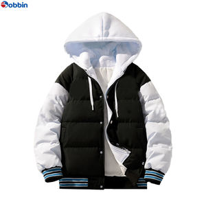 แจ็คเก็ตบอมเบอร์โพลีเอสเตอร์คุณภาพสูงแบบยูนิเซ็กซ์ สตรีทแวร์แบบมีฮู้ด สไตล์วาร์ซิตี้เบสบอล ปักตัวอักษร คุณภาพสูงสำหรับผู้ชาย - Product Image 3