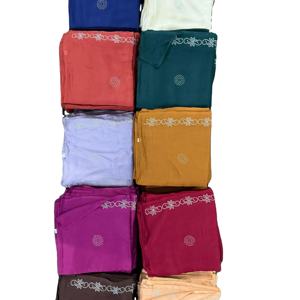 Hijab Ahe Zubda pour femme, doux, moyen, toutes saisons, 100% viscose, respirant, léger, couleur unie, perlé, pour le voyage - Product Image 1