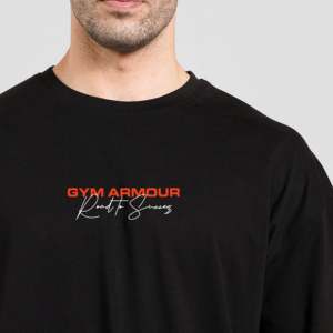 เสื้อยืดโอเวอร์ไซส์สีดำ ผ้าคอตตอนเจอร์ซีย์ 100% ระบายอากาศได้ดี ผ่านกระบวนการ Acid Wash น้ำหนัก 300gsm ลายเรียบ ทรงพอดีตัว มีทั้งแบบแขนยาวและแขนสั้น - Product Image 5