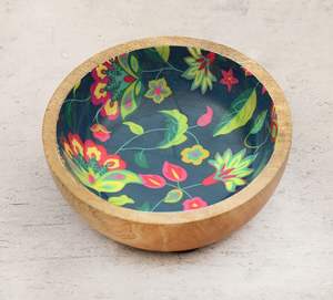 ชามไม้เคลือบย้อมสีครามขนาดใหญ่ชามสลัดทำด้วยมือ - Product Image 6