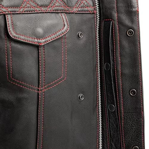 Gilet de moto en cuir de vache véritable de haute qualité personnalisable pour homme, coupe-vent, grande taille, imperméable, veste de moto - Product Image 2