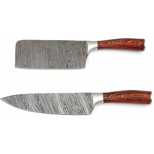 Jexmoo Ensemble de couteaux de chef professionnels en acier Damas fait main sur mesure, 8 pièces, écologique, ambidextre, compatible lave-vaisselle, manche en bois - Product Image 5