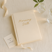 Journal en lin A5 LABON Morning Still, carnet relié pour des routines matinales pleines de pleine conscience, la gratitude et une réflexion douce