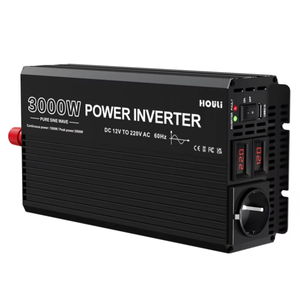 Inversor de Corriente de Onda Sinusoidal Pura de 3000W, Convertidor de CC a CA de 12V/24V a 220V, Apto para Automóviles, Hogares, Autocaravanas y Sistemas Solares - Product Image 1
