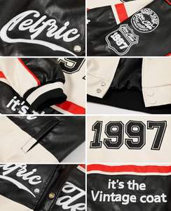 เสื้อแจ็กเก็ตหนังสำหรับนักขี่มอเตอร์ไซค์ขนาดใหญ่เสื้อแจ็กเก็ตมอเตอร์ไซต์แบบสตรีทแวร์ใช้ได้ทั้งชายและหญิง - Product Image 5