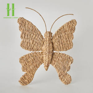 Decoración de pared de mariposa de ratán Natural tejida a mano de alta calidad para decoración de habitación de chico decoración de pared diseño novedoso sala de estar OEM - Product Image 2