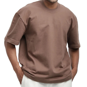 T-shirt en coton de qualité supérieure 2026 pour homme, personnalisable avec logo, impression sur mesure, t-shirts unis surdimensionnés - Product Image 1