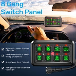 Bộ điều khiển công tắc xe hơi 8 gang, hệ thống rơle cầu chì điều khiển mạch điện 12V, bộ công tắc đèn LED tự động điều chỉnh độ sáng bật/tắt cho xe tải, xe cắm trại, xe RV - Product Image 6