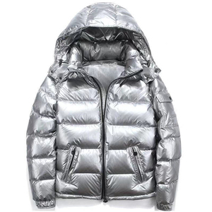 Custom Wholesale Winter Warm Windproof Men's Puffer Jacket OEM Customized Outdoor <b>Stand</b> Collar Front Logo High Quality - Product Image 4