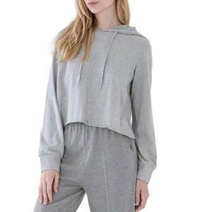 Sudadera Formal Gris de Punto para Mujer, 100% Algodón, Manga Larga, Asimétrica, con Cremalleras, Patrón Geométrico, Transpirable, para Verano - Product Image 4